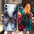 thumbnail image 2 of Funda con patrón de mármol y pintura de acuarela para iPhone 14, 11, 12, 13 Pro Max, cubierta completa, tinta suave pintada para iPhone X, XS, XR, 6, 7, 8 Plus Fivean unisex, 2 of 2