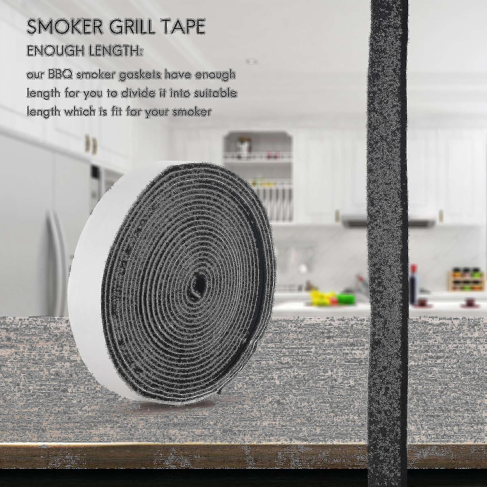 Geecy Bbq Smoker Gasket Self Stick Grill Tape High Temp Grill Seal Self Stick Gasket 2 Pack