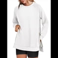 thumbnail image 3 of Sudaderas de Gran Tamaño para Mujer, Cuello Redondo, Larga, Sudaderas con Cremallera Lateral, Ropa de Otoño 2025 XL, 3 of 9