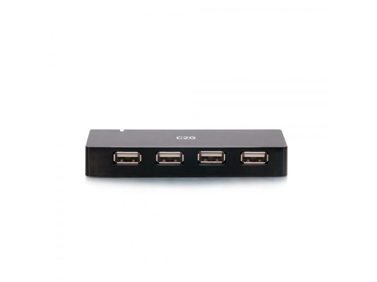 C2G 4-Port USB Hub, USB 2.0, 5 Volts and 2 Amp Power Supply