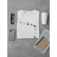 thumbnail image 3 of Migrating Origami Birds Graphic Men White T-Shirt, Male Small, 3 of 4
