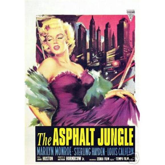 Hot Stuff Enterprise 5379-12x18-LM l'Affiche de la Jungle d'Asphalte Marilyn Monroe