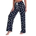 thumbnail image 3 of Ayolanni Flowy Pants for Women Graphic Stretch Wide Leg Pants Blue Drawstring Elastic Waist Girls Loose Trousers with Pockets XL, 3 of 4