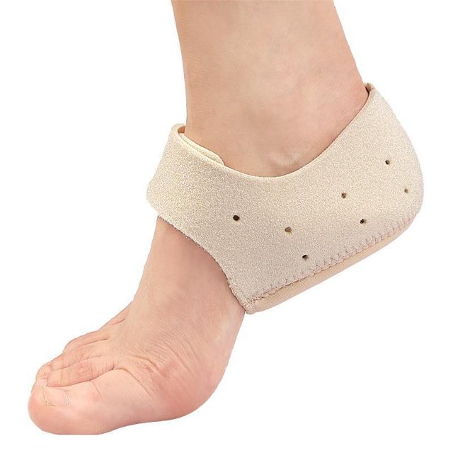 Funda de silicona para talón con velcro para talón, transpirable, con orificio para los pies, funda protectora de gel cálido antigrietas