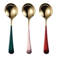 thumbnail image 5 of sunsanly Stainless Steel Dessert Spoon Smooth Edge Modern Design Coffee Soup Spoons Kids Rust-Proof Dishwasher Safe Round Stirring Spoons for Restaurants Home Kitchens Hotels, 5 of 8