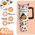 thumbnail image 5 of Happy Halloween Cup Gifts for Women Men, Black Cat 40oz Tumbler with Handle and Straw, Holiday Pumpkin Stainless Steel Insulated Water Bottle (1 PC), 5 of 6