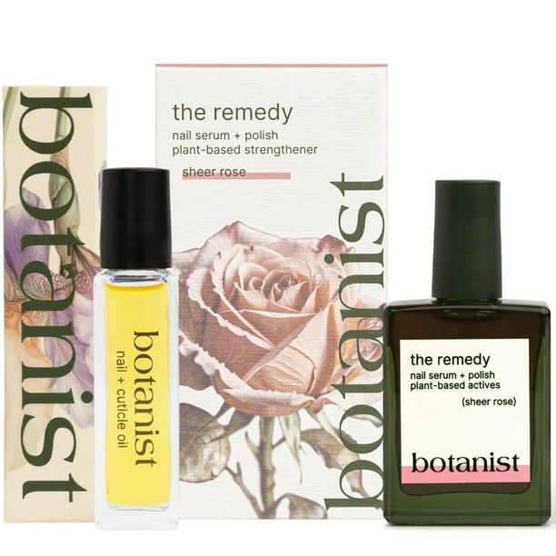 Kit de rescate de uñas botánico | Esmalte Fortalecedor de Uñas + Suero de Crecimiento | Crecer y fortalecer las uñas dañadas por las manicuras acrílicas y en gel | No tóxico, 84% a base de plantas, li