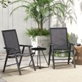 thumbnail image 2 of Outsunny 2-Piece Folding Dining Chair Set for Relaxing on Patio, Dark Grey, 2 of 10