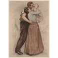 thumbnail image 3 of Victor Emile Prouvé 14x18 Black Modern Framed Museum Art Print Titled - The Kiss (The Kiss) (1898), 3 of 5
