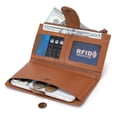 thumbnail image 5 of Wrangler Wallets Women Small Wristlet Wallets, Card Cases & Money Organizers Wallet Bifold with Phone Pocket and Rfid Lining, Brown, 5 of 6