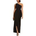 thumbnail image 1 of Adrianna Papell Vestido con volantes para mujer Vestido con un hombro negro 8 Adrianna Papell Gown,One Shoulder, 1 of 1