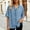 Blue, variant on 2026 Women's Casual Denim V-Neck Ruffled Shirt Blouse, Short Sleeve Ruffled Edge Jean Top, Loose Fit Casual Denim Blouse