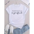 thumbnail image 1 of Women's Summer Letter Graphic Tee - Casual Round Neck Sports T-shirt Top, 1 of 6