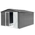 thumbnail image 4 of Large 10ft x 12ft Metal Storage Shed with Double Doors – Perfect for Garden and Equipment Storage , Grey, 4 of 6