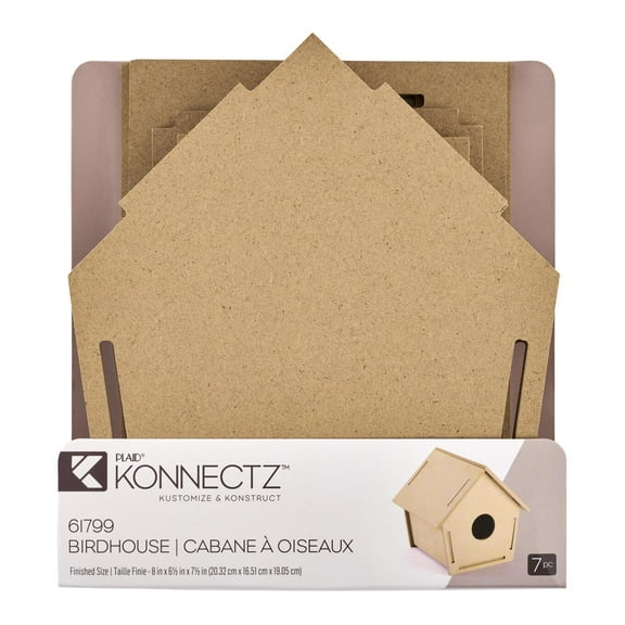 Konnectz Wood Surfacess Birdhouse, 6" x 3.5"