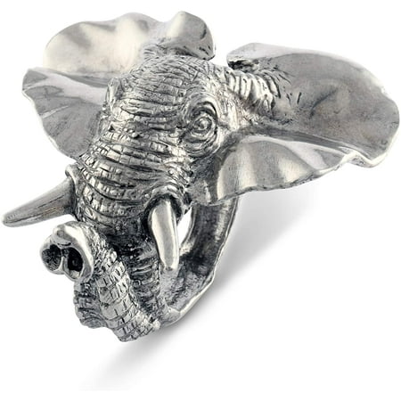 

Pewter Elephant Napkin Ring (Sold as Single Ring) Artisan Crafted Designer Rings 3 inch x 2.5 inch Long
