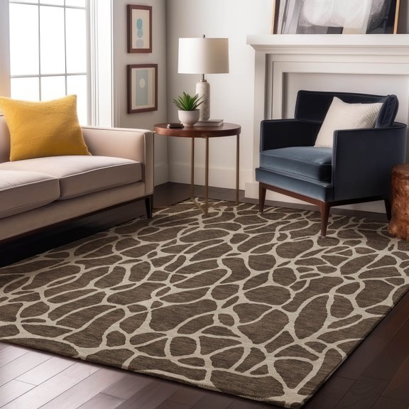 Addison Rugs Mayfield Premium Machine Washable Transitional Geometric Fudge Rectangle Rug, 10' x 14'
