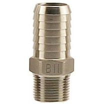 304 Stainless Steel Male Adapter, 75" MPT x 1" Barb