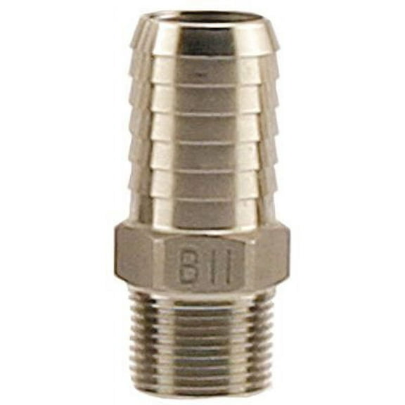 304 Stainless Steel Male Adapter, 75" MPT x 1" Barb