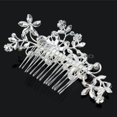 thumbnail image 3 of Pelo Cristal Con Nupcial Pinza para El Aleación Diamantes Imitación Perlas Mujer Plata Novia Dama Baile, 3 of 9