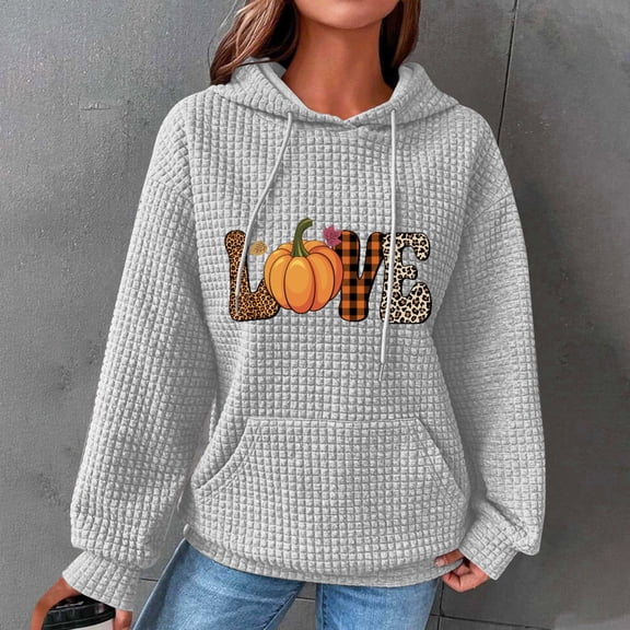 AOOCHASLIY Thanksgiving Day Women Tops Oversized Hoodies For Women Sweatshirts Workout Hooded Pullover Tops Sweaters Casual Comfy Fall Fashion Outfits