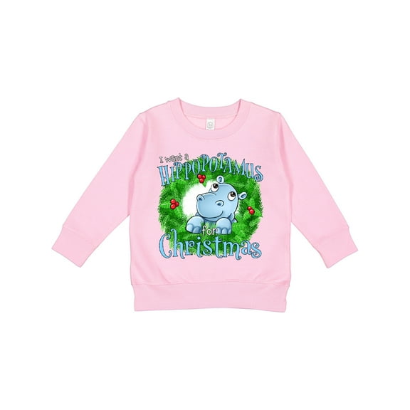Inktastic I Want a Hippopotamus for Christmas Toddler Sweatshirt