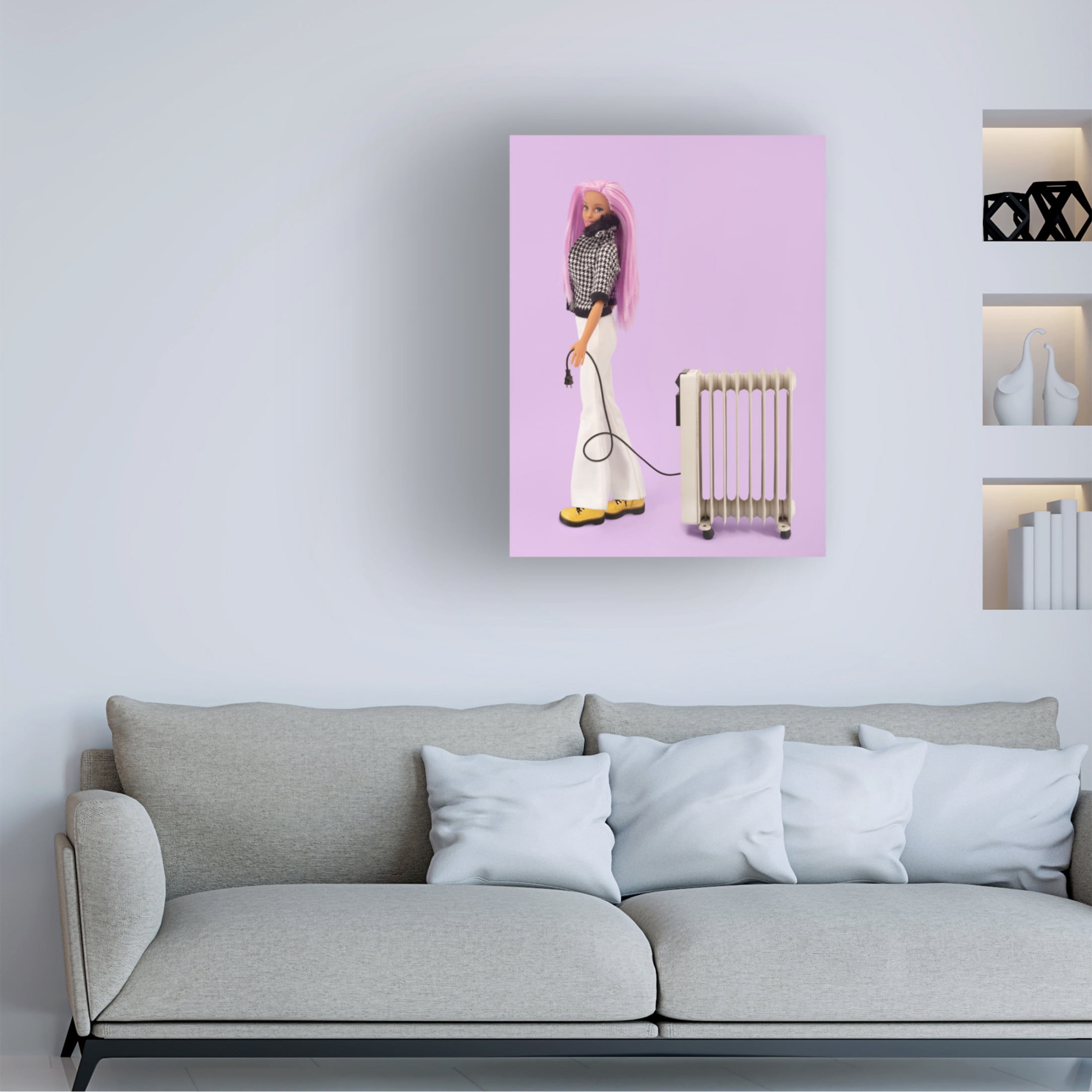 Canvas Wall Art - Julia Ramiro 'Winter Hot Dog' Wall Art for Living Room, Bedroom, or Office D?cor by Trademark Fine Art - 24 x 32 Inches