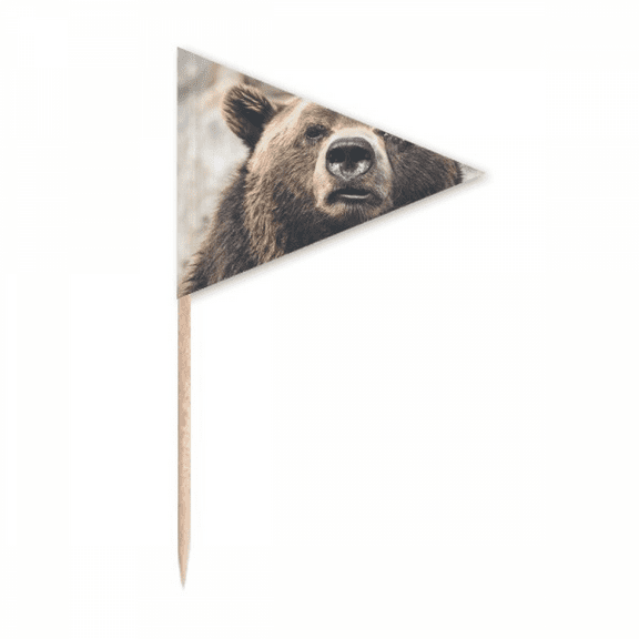 m  Animal Bear Toothpick Triangle Cupcake Toppers Flag