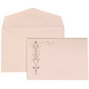 JAM Paper Wedding Invitation Set, Small, 3 3/8 x 4 3/4, Silver Vines with White Envelope, 100/pack