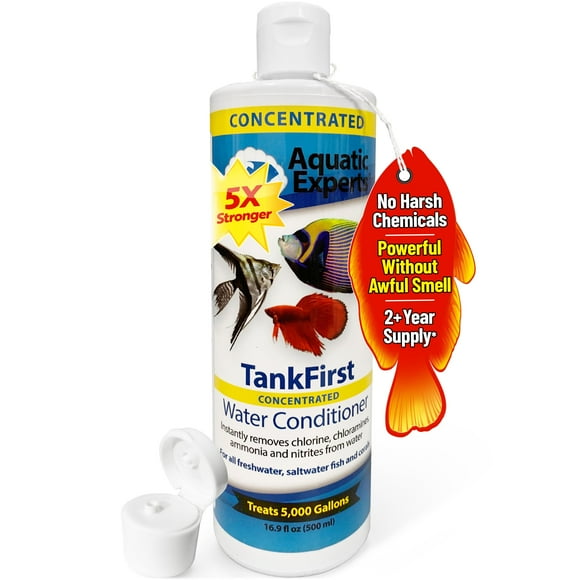 Aquarium Water Conditioner for Freshwater Aquarium - Saltwater Fish Tank Water Conditioner, Instant Dechlorinator for Fish Tank, Reef and Betta Fish Water Conditioner (TankFirst Concentrate,
