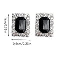 thumbnail image 3 of Black Square Small Temperament Earrings High End Personality Versatile Earrings, 3 of 5