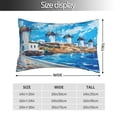 thumbnail image 2 of Sikiie Greek Island Windmills Painting Pillow Covers, Throw Pillow Case Cushion Covers,Cushion for Bedroom,Couch,Home-16"x24", 2 of 6