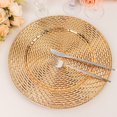 thumbnail image 6 of BalsaCircle 6 Metallic Gold 13 in Round Swirl Rattan Acrylic Charger Plates Party Events Tableware Decorations, 6 of 8