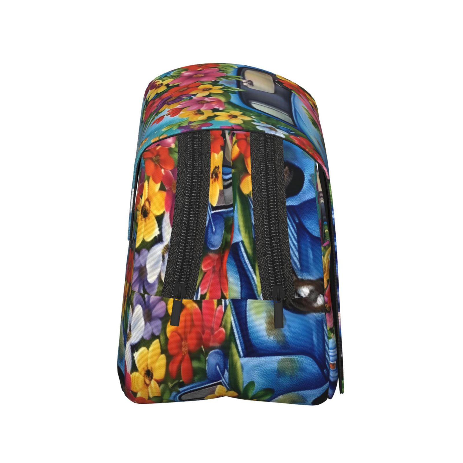 Rateoe Floral Truck Welcome Pattern Double Clamshell Pen Case, Storage Organizer with Two Zipper Compartments– Holds Up to 50 Pencils & Pens