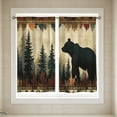 thumbnail image 5 of huayou 2 Pack Printed Kitchen Tier Curtains, 27.56x47.24 Inch Bear Pine Tree Forest Pattern Short Window Curtains, for Indoor Kitchen Cabin Lodge Home Window Decor, 5 of 7