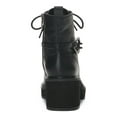 thumbnail image 2 of VINCE CAMUTO Womens Black Chain Buckle Accent Keltana Round Toe Block Heel Lace-Up Leather Combat Boots 9 M, 2 of 4