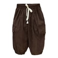 thumbnail image 4 of Tiijoy Girls Wide Leg Ribbed Cargo Pants Casual Joggers Kids Baggy Trousers, Sizes 6-7, 4 of 5