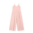 thumbnail image 4 of gakvbuo Summer Jumpsuits For Women Casual Dressy Wedding Camis Sleeveless Suspender Romper Solid Color Spaghetti Strap V-Neck Wide-Leg Pants, 4 of 6
