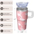 thumbnail image 3 of Flamingo Coffee Mug 20OZ with Handle Stainless Steel Insulated Tumbler Cup Leak Proof Double Wall Vacuum Design Gifts for Women Girls on Birthday Christmas Summer, 3 of 6
