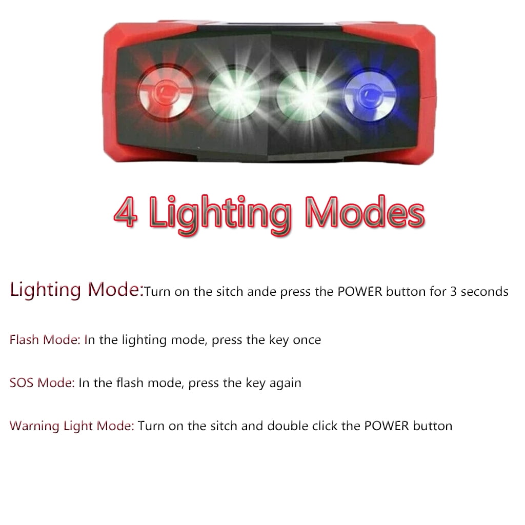 99800mah Car Jump Starter, Peak Car Battery Charger, 12V Jump Box Jumper Battery Pack, Portable Charger, Emergency LED Light, Escape Safty Hammer, Compass