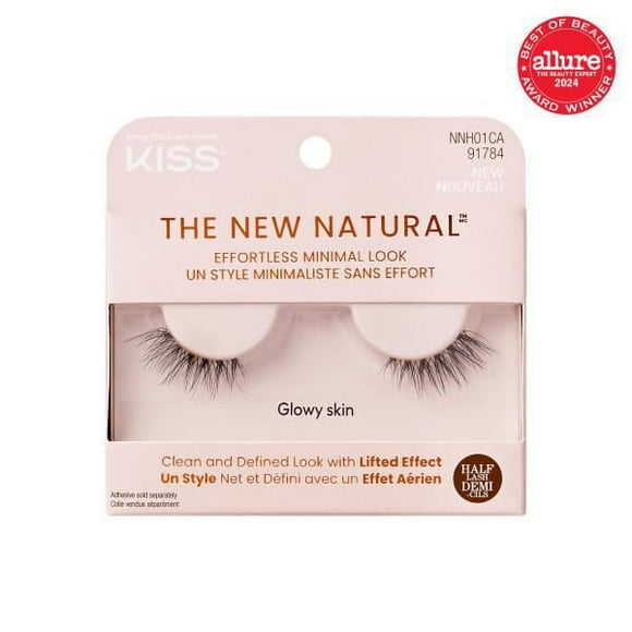 KISS The New Natural, False Eyelashes, Glowy Skin, Single Pack, 1 Pair.