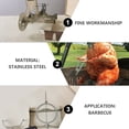 thumbnail image 3 of Support de Barbecue pour Poulet pour Cuisine en Acier Inoxydable Couleur Argent Adapté pour Fêtes et Rassemblements 1 Pce, 3 of 8
