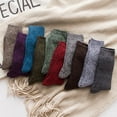 thumbnail image 5 of comerut Autumn Winter Warm Unisex Solid Color Elastic Breathable Middle Tube Crew Socks, 5 of 8