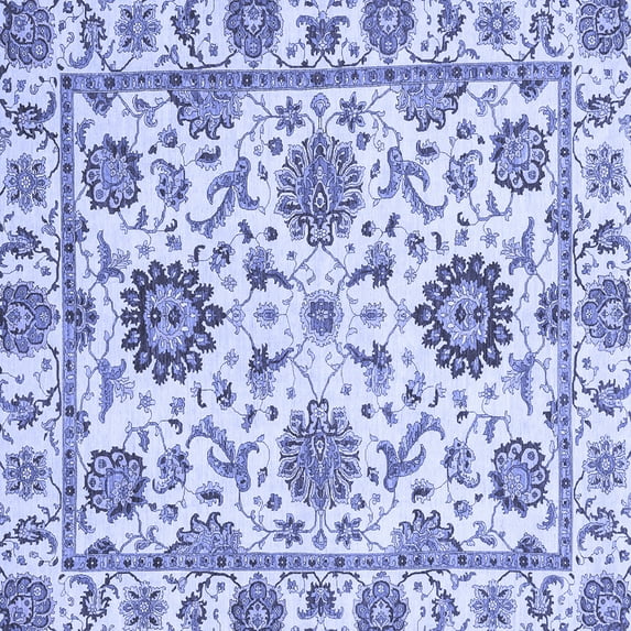 Ahgly Company Machine Washable Indoor Square Abstract Blue Modern Area Rugs, 8' Square