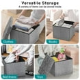thumbnail image 7 of Storage Ottoman, Footrest Stool 15*15*15in, 40L Small Ottoman with Storage, Foldable Ottomans Foot Rest, Footstool Bench for Living Room Bedroom Entryway Stool Gray, 7 of 7
