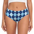 thumbnail image 1 of Balery Blue Squares Ropa Interior de Algodón para Mujer con Dibujo – Braguitas Cómodas y Elásticas, Estilo Clásico-Large, 1 of 6