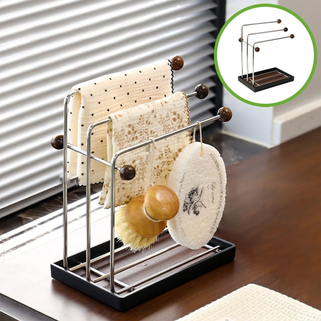 FcBaudy Closet Organizers and Storage, Organization and Storage, Storage Bins Kitchen Storage Rack Can Be Wall Hanging Dishcloth Storage Sponge Water Filter Rack Rag Rack Alloy Storage rack