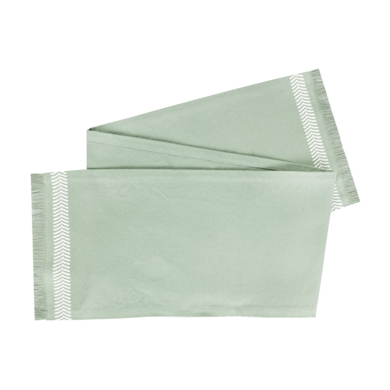 Mainstays Global Woven Green Cotton Table Runner photo 2