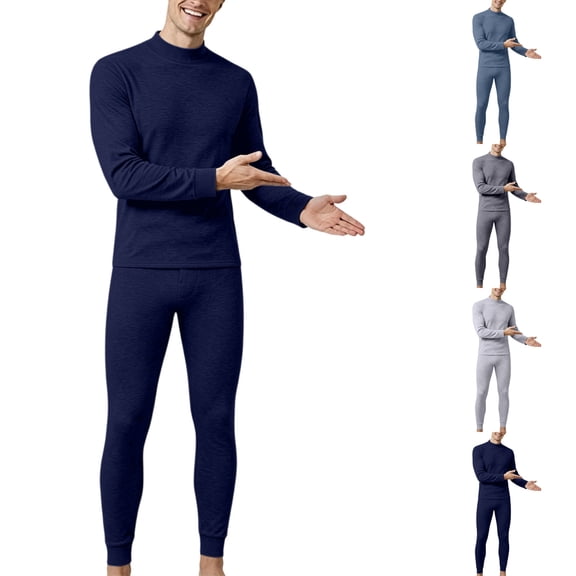 Nugftut Thermal Underwear for Men Long Johns Set Thermal Set Winter Cold Weather