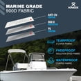 thumbnail image 4 of KNOX Bimini Top Boot Cover Replacement, Fits 3 Bow & 4 Bow Bimini Tops for Boats, 600D Marine Grade Canvas, Fadeproof, Waterproof Sun Shade Boat Canopy Storage, No Frame, 91"-96"W, Light Gray, 4 of 7